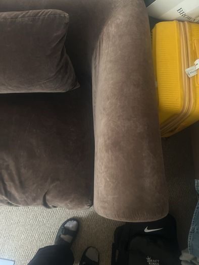 Habitat Velvet Loveseat, 1.5 Seater Sofa, Armchair, Brown