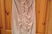 H&amp;M light pink, strapless ruffle front dress