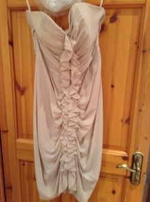 H&M light pink, strapless ruffle front dress