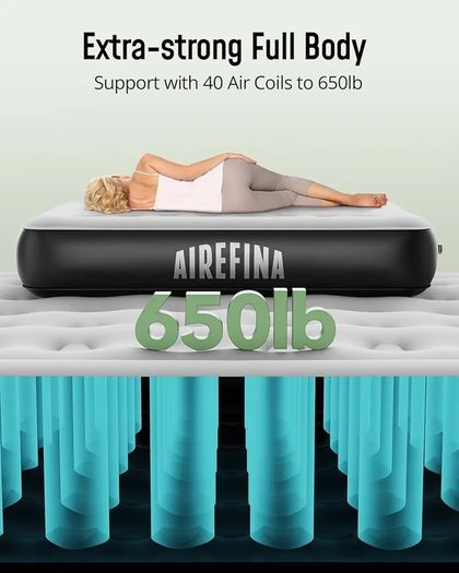Air Bed, Inflatable Mattress, King Airbed with Built-in Electric Pump, Portable Comfort Blow Up Bed in 3 Mins Self-Inflation with Carry Bag for Camping,Travel & Guests,Home -203x152x33cm