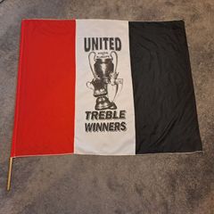 Vintage Manchester United Treble Flag