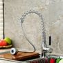 Mixer Kitchen Tap Swivel Pull Out Spray Taps Sink Mixing Spring Neck Chrome Image 2
