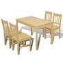 Dining Set 5 Pieces Pine Wood Natural Image 4