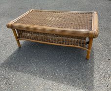 wicker coffee table