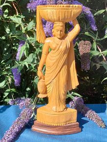 18" Vintage Sandalwood Asian Carving