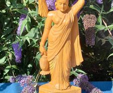18" Vintage Sandalwood Asian Carving