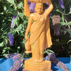 18" Vintage Sandalwood Asian Carving