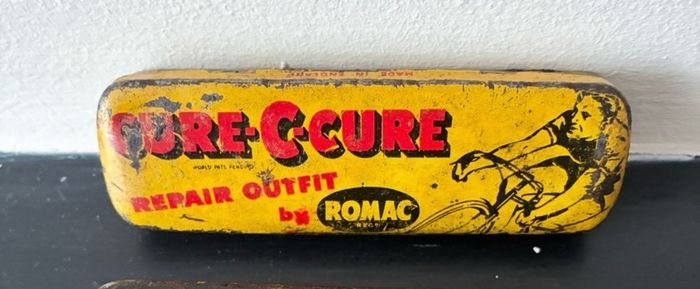 Vintage Romac Cure-C-Cure Bicycle Repair Tin