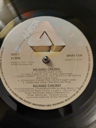 Huang Chung - 1982 debut album - IRISH PRESSING - precursor to Wang Chung