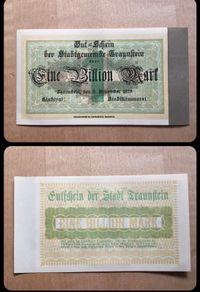 One Billion Marks from November 9, 1923, UNC