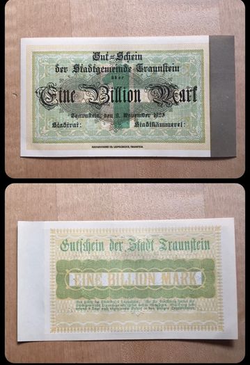 One Billion Marks from November 9, 1923, UNC