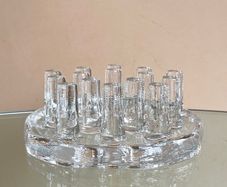 Mid Century Georgshutte Tea Warmer, Ice Glass Pot Stand