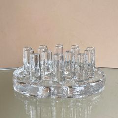 Mid Century Georgshutte Tea Warmer, Ice Glass Pot Stand