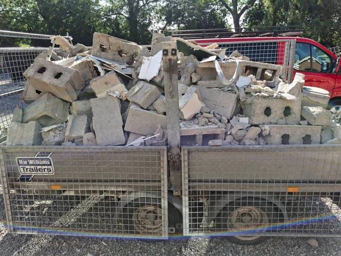 used cavity blocks and rubble