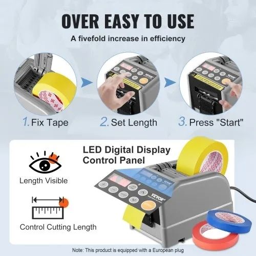9 Automatic Tape Dispenser Adhesive Electric Tape Cutter Packaging Machine Tape Cutting Machine 6-60mm Tape Width