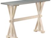 Console Table with Zinc Top 118x35x76 cm Solid Mango Wood