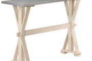 Console Table with Zinc Top 118x35x76 cm Solid Mango Wood