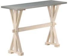 Console Table with Zinc Top 118x35x76 cm Solid Mango Wood