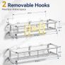 YASONIC Large Shower Caddy Rust Proof No Drill Bathroom Shelves 2-Pack - Brand New Image 3