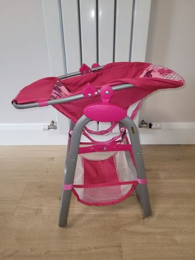 Doll's highchair, 2 dolls + accessories
