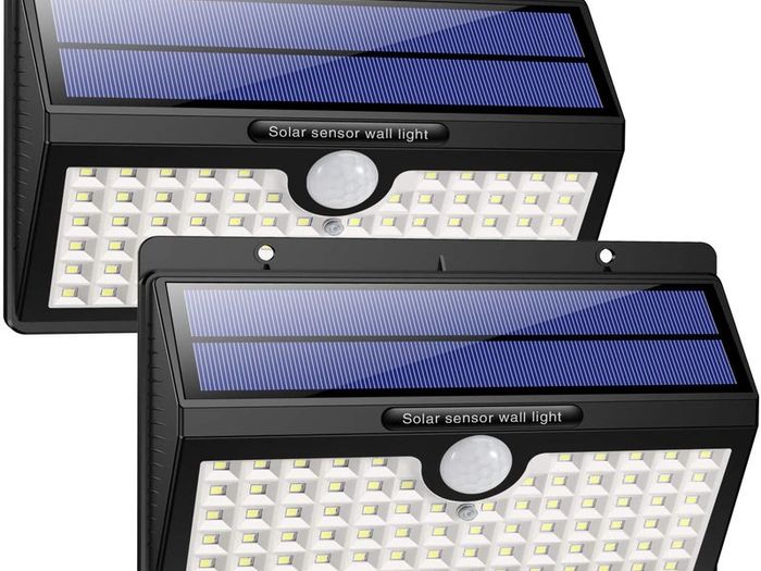 Solar Lights Outdoor, HETP Upgraded 78 LED Solar Motion Sensor Security Lights - Solar Powered Lights Waterproof Wireless Wall Lights Solar Lamps with 3 Intelligent Modes for Outside(2 Pack)