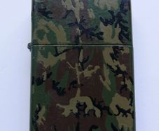 Vintage Zippo Lighter - Camo Camouflage Green Olive Drab Matte Finish