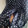 M&S navy layered high neck polka dot blouse Sz 16 Image 2