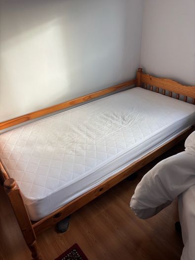 Single bed and mattress