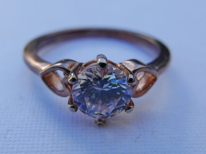 Vintage Gold Plated Solid Sterling Silver 925  Ring size P1/2 - 3g