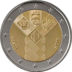 Estonia 2 Euro Commemorative Coin 2018 - The Baltic States. Uncirculated.