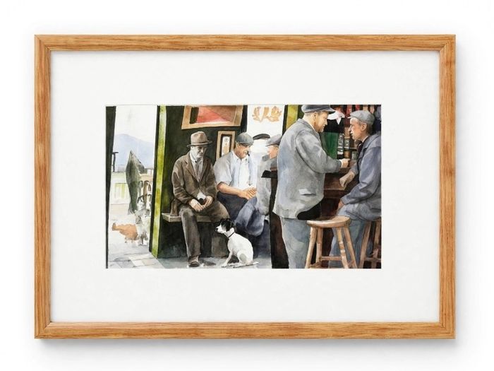 Set of 4 vintage Framed Nautical Fishing Prints - Framed & Mounted