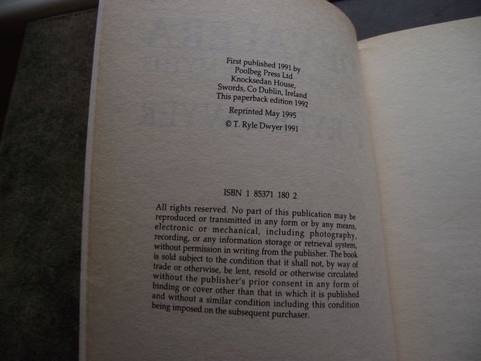 1995 "De Valera: The Man & The Myths" by T. Ryle Dwyer