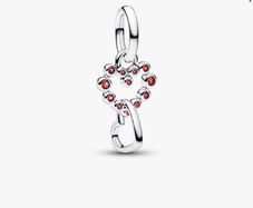 Pandora Connected Hearts & Red Stones Dangle Charm