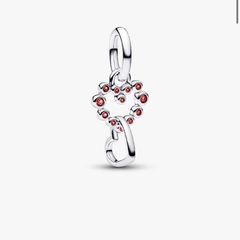 Pandora Connected Hearts & Red Stones Dangle Charm