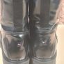 womens TOMMY HILFIGER ICONIC POLISHED LEATHER Boots black blue 8 eyelet lace up Size UK 6.5 EU 40 similar to dr martens Image 9
