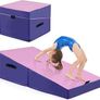 Slanted Gymnastics Mat, Wedge-shaped Soft Floor Mat, Foldable, 2-in-1 Gym Mat with Carry Handle, Sports Mat, Fitness Mat, Children for Home, Gym Image 2