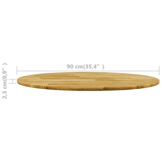 Table Top Solid Oak Wood Round 23 mm 900 mm