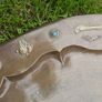 Antique Large 34"  Eastern Brass Tray Table Top Handmade Image 5