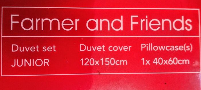 Junior Duvet set that's reversible (Farmer & Friends set)