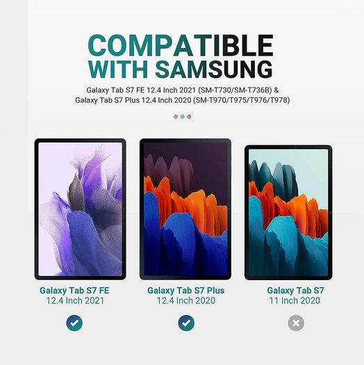 For Samsung Galaxy Tab S7 FE Tempered Glass Screen Protector T730 / T733 / T736B New - FHT39SMTG