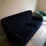 Sofa Navy Blue Velvet 3-Seater Image 3