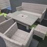 Hamilton Rattan six piece dining set with ice bucket rising table Image 6