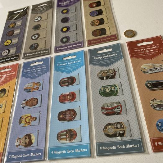 Mini Reference Magnetic Bookmarks - Set of 4 | Retro