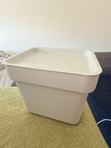 Light Grey 3L Plastic Storage Bin with Lid