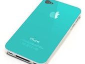 iPhone 4, iPhone 4S Hard Plastic Cover Back Case Turquoise Free Screen Protector