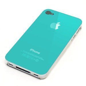 iPhone 4, iPhone 4S Hard Plastic Cover Back Case Turquoise Free Screen Protector