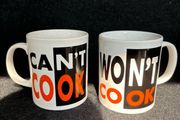 Vintage BBC Can't Cook Won't Cook Mugs
