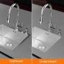 Stainless Steel Kitchen Sink, 50 x 43cm, Undermount Kitchen Sink Drop in, Topmount Single Bowl Outdoor Campervan Sink with Drainer Fittings, Silver Image 3