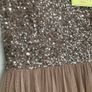 Maya Bridesmaid v neck maxi tulle dress with tonal delicate sequins in taupe blush Image 6