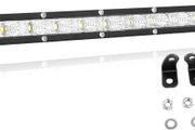 13 Inch 60W Led Work Light Bar Single Row LED Light Bar Flood Beam Waterproof Fog Lamps Offroad Driving Lights for 4X4 Tractor Truck Boat ATV UTV SUV